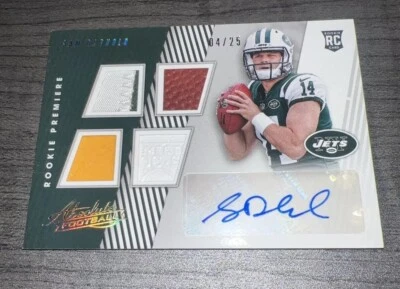 SAM DARNOLD 2018 ABSOLUTE RPA JSY QUAD RELIC BALL RC AUTO #/25 SSP Seahawks - Image 1 of 4