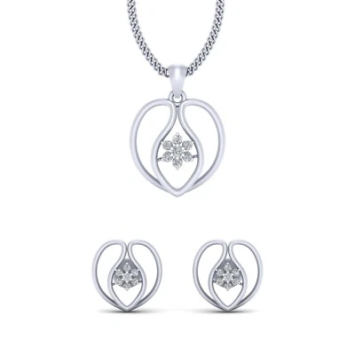 Conjunto de aretes colgantes minimalistas racimo de diamantes boda joyería plata Foto 1 de 4