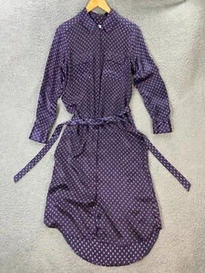 Equipment Silk Shirt Dress Womens Small Tie Wrap Collar Paisley Summer Career - Picture 1 of 12
