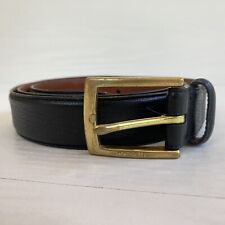 Coach Mens Belt Size 40 Black Burnished Leather Brass Buckle Made In USA