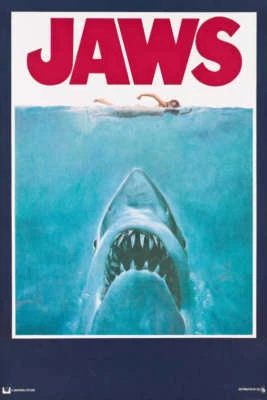 1975 JAWS VINTAGE HORROR FILM MOVIE POSTER PRINT 36x24 9 MIL PAPER