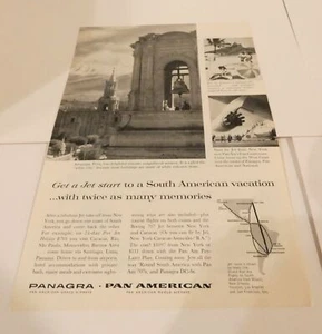 PAN AM AIRLINES / PANAGRA AIRWAYS VINTAGE NATIONAL GEOGRAPHIC ADVERTISEMENT - Picture 1 of 1