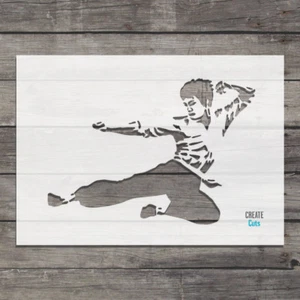 Bruce Lee STENCIL Kung Fu Master wall art / Template Famous People Face - Picture 1 of 1