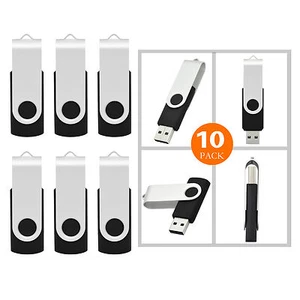 Pack de 10 clés USB 2.0 pivotantes 4 Go clé USB 2.0 clé USB - Photo 1/17