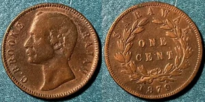 Sarawak 1879 1 Cent - Charles C. Brooke Rajah KM-6 Bronze VF+ #101 - US Seller - Picture 1 of 1