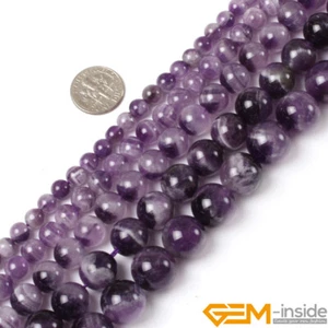 Natural Dream Lace Fioletowy ametyst Okrągłe koraliki 15" 6mm 8mm 10mm 12mm 14mm 16mm - Zdjęcie 1 z 53