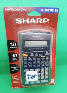 NEW SHARP Calculator Black EL-501WB-BK Chemistry Physics Math Test Scientific - Picture 1 of 8
