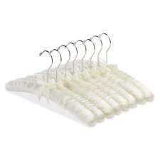 Anti-Slip Satin Padded Metal and Fabric 8 Pack Clothing Hangers, Off-White
