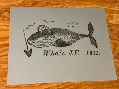 Grabado en madera de ballena Jonathan Fisher, 1967 primera edición reproducción autorizada impresión Foto 1 de 4