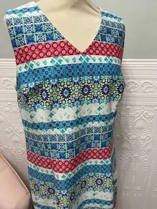 BNWT LADIES TILE PRINT SHIFT DRESS SLEEVELESS BY TU SIZE 16 £22 SUMMER - Picture 1 of 9