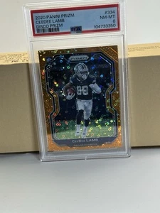 Panini Prizm Football 2020 CeeDee Lamb Orange Disco Rookie PSA 8 Cowboys #334 - Imagen 1 de 2