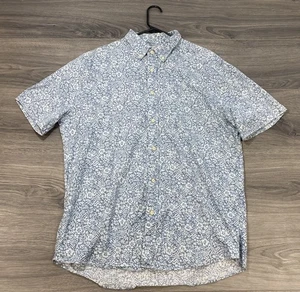 Faherty Breeze Shirt Mens XL Blue Teal Waters Short Sleeve Button Floral - Picture 1 of 8
