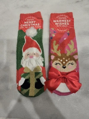 Носки для отдыха Bath & Body Works Holiday 2024 2 пары наполненные ши недетским захватом - Изображение 1 из 2