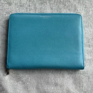 Nuevo Aspinal of London Aqua Cuero Texturizado Cuaderno Almohadilla para Escribir Billetera - Imagen 1 de 10