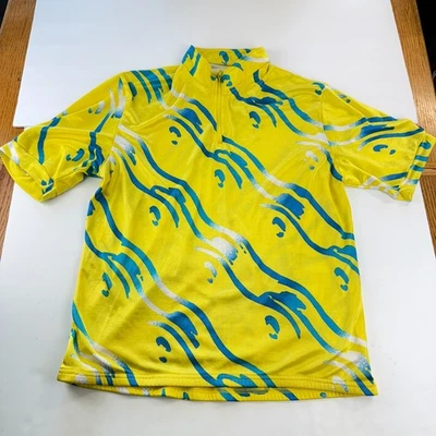 Camiseta de ciclismo Nike vintage unisex para hombre talla M amarillo brillante azul detalles EE. UU. Foto 1 de 4