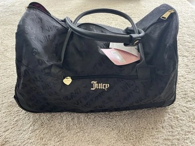 $200 Juicy Couture Duffel Bag XL Black Trolley Handle Luggage Roller Bag NWT - Image 1 of 4