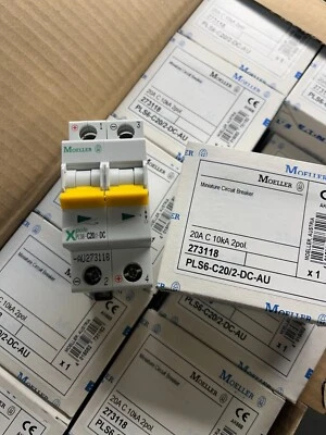 LOT OF 60 Eaton Moeller PLS6-C20/2-DC-AU 10kA  2 Pole Breaker Solar Isolator NEW - Image 1 of 4