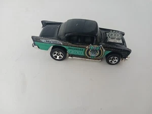 57 CHEVY HOT WHEELS 1976 ROBO ZOO VINTAGE BLACK 1:64 FREE SHIPPING - Picture 1 of 5