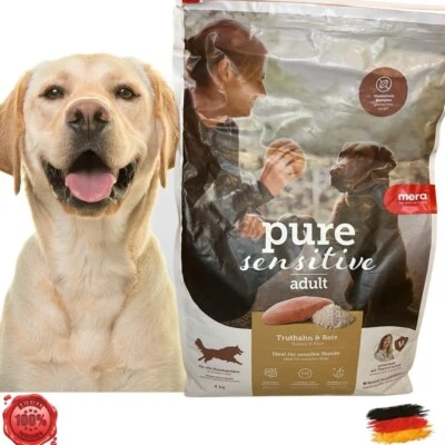 MERA pure sensitive Truthahn & Reis, Hundefutter trocken für sensible Hunde 4 kg - Bild 1 von 4
