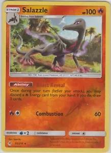 Pokemon JCC SM bonos ininterrumpidos 31/214 salazzle holo inverso tarjeta rara - Imagen 1 de 1