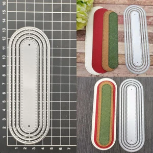 Oval Bookmark Metal Cutting Dies Scrapbooking Paper Mould Blade Punch Stencils - Picture 1 of 6