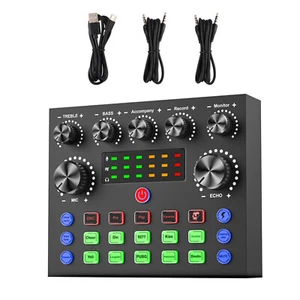 USB Interface External Sound Card Live Broadcast Microphone Audio Card Equipment - Picture 1 of 16