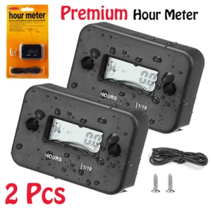 2x Small Waterproof Digital Hour Meter For Lawn Mower Generator Motorcycle Jpdee - Picture 1 of 12