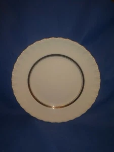 Grindley 10" Cream Petal Dinner Plate England 1940s White & Gold Band - Picture 1 of 4