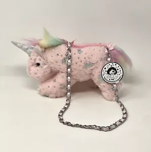 Olly & Me Unicorno Bambino Peluche Borsa Balletto Rosa Foglia Macchia Borsa Catena Nuova - Foto 1 di 8