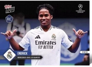 2024 Topps Now UEFA Champions League Soccer Endrick Rookie Real Madrid #142 - Picture 1 of 1