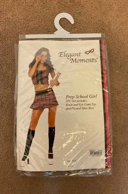 RARE! Elegant Moments 9429 Prep School Girl 2pc Set Plaid Cami Top Pleated Skirt - Image 1 of 3