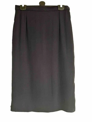 Jaeger Skirt UK 14 Navy Blue Pencil Knee Length Straight Lined Vintage - Image 1 of 4