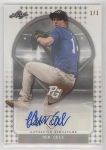 2018 Leaf Perfect Game National Showcase Silver Shimmer 1/1 Ron Cole Auto 10so