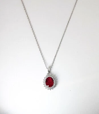 Collana Donna Lotus Silver LP3459-1/4 In Argento Con Cristallo Rosso E Zirconi - Immagine 1 di 2