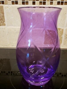 FTD~Purple~Glass Vase~6.5"T x 4.5"W~Etched~Transparent(B7) - Picture 1 of 6