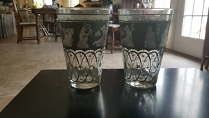 Mid Century Jeannette Glass Set Of Two Greek Hellenic Style Vases - Bild 1 von 10