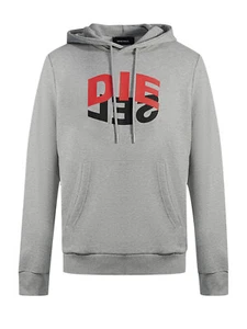 Diesel - Mens Regular Fit Logo Sweatshirt Hoodie Pullover Black - S-GIRK-HOOD-N1 - Picture 1 of 5