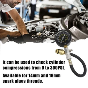 0-300PSI Pressure Gauge Check Test Tools Engine Cylinder Compressions Tester Kit - Picture 1 of 9