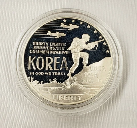 1991 P $1 Korea Commemorative Silver Dollar - PF - C0030 - STOCK Cover