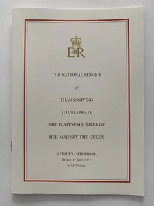 Official Queen Elizabeth II Platinum Jubilee Service Of Thanksgiving Booklet 22 - Picture 1 of 2