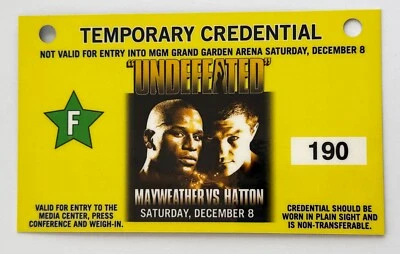 2007 Floyd Mayweather Jr vs Ricky Hatton 2013 Credential 🥊 MGM GRAND BOXING NV - Image 1 of 4