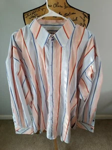 NWT - Attitude SoHo Mens XL Long Sleeve French Cuff Button Front Striped Shirt - Picture 1 of 7