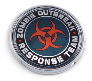 Zombie Outbreak 2.75" Car Chrome Round Emblem Decal 3D badge - Imagen 1 de 6