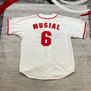 Vintage Starter St. Louis Cardinals Stan Musial Jersey Extra Large White Red 90s - Picture 1 of 13