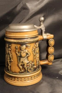 Vintage German Marzi Remy Beer Stein with Lid 1980's DRM ZINN Men in Armor - Picture 1 of 5