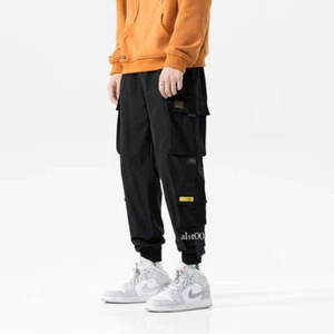 Men's Joggers Pants Men Cargo Pants Hip Hop Casual Pockets Sweatpants Trouser - Picture 1 of 48