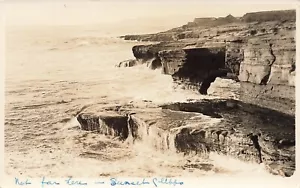 Mission Beach Sonnenuntergang Klippen CA Kalifornien alte RPPC Postkarte LP13 - Bild 1 von 2