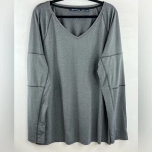 Cutter & Buck Women’s Stretch Tonal Striped Jersey V-Neck Sz XXL Gray Navy - Picture 1 of 11