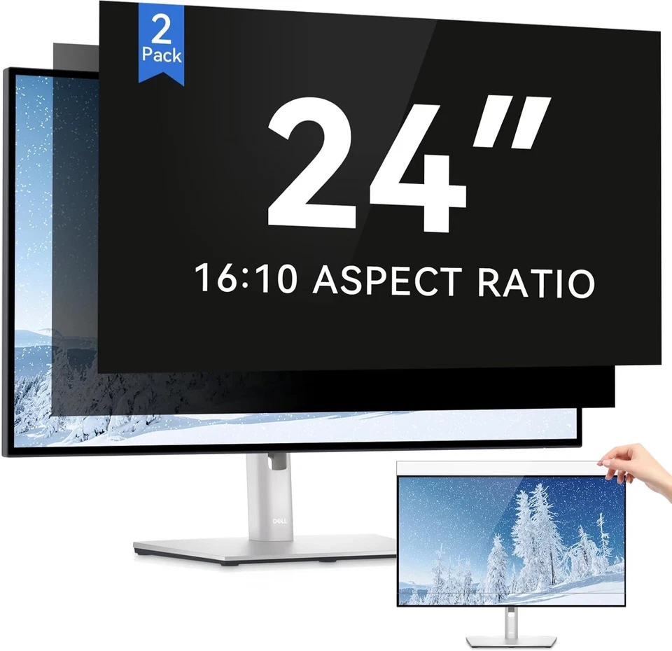 2X IPROKKO 24”/16:10 Widescreen Computer Monitor Privacy Screen Filter Protector - Image 1 of 4