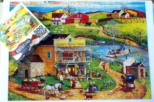 Masterpieces Puzzle AMERICANA COOPERS CORNER 500 Pieces Pre-Owned Landscape - Imagen 1 de 10